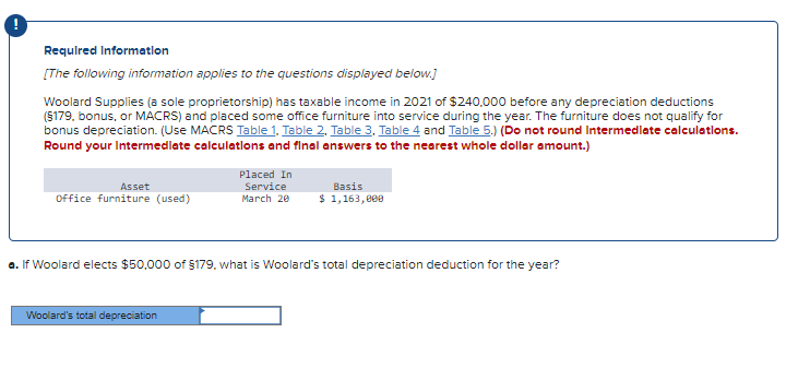 Required Information The Following Information Applies To The Questions Displayed Below Woolard Supplies A Sole Prop 1