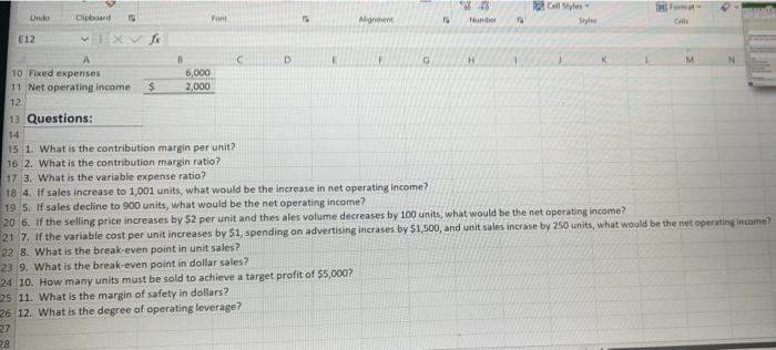 Blue Company Has Prepared The Following Contribution Format Income Statement Basedon A Sales Volume Of 1 000 Units The 2