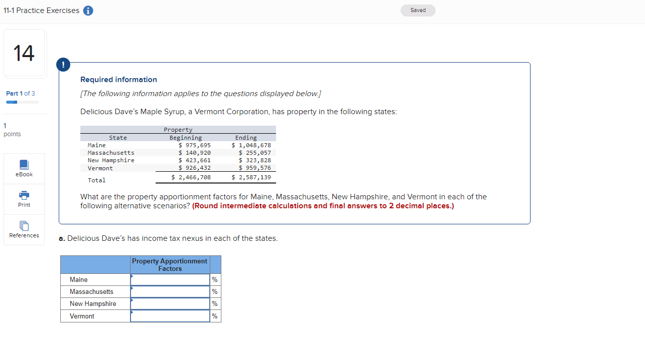 11 1 Practice Exercises I Saved 14 Required Information Part 1 Of 3 The Following Information Applies To The Question 1