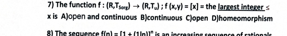 1 If Ci A Int B 1 4 For Some Subsets A B Of 0 6 Then 0 6 T Is A Disconnected B Connected C Second Count 7