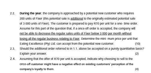 Question Two 30 Eating Excellence Pty Ltd Manufactures Two Different Stainless Steel Kitchen Apparatus Namely Mixe 2