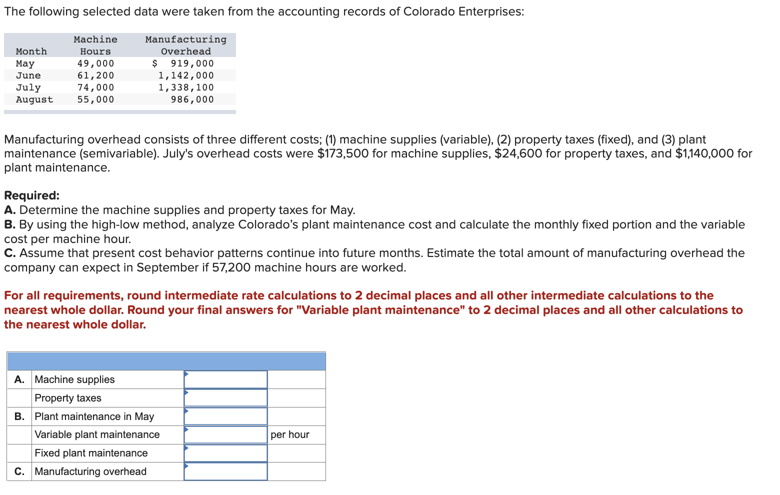 1 Metalica Company Applies Overhead Based On Machine Hours At The Beginning Of 20x1 The Company Estimated That Manuf 2