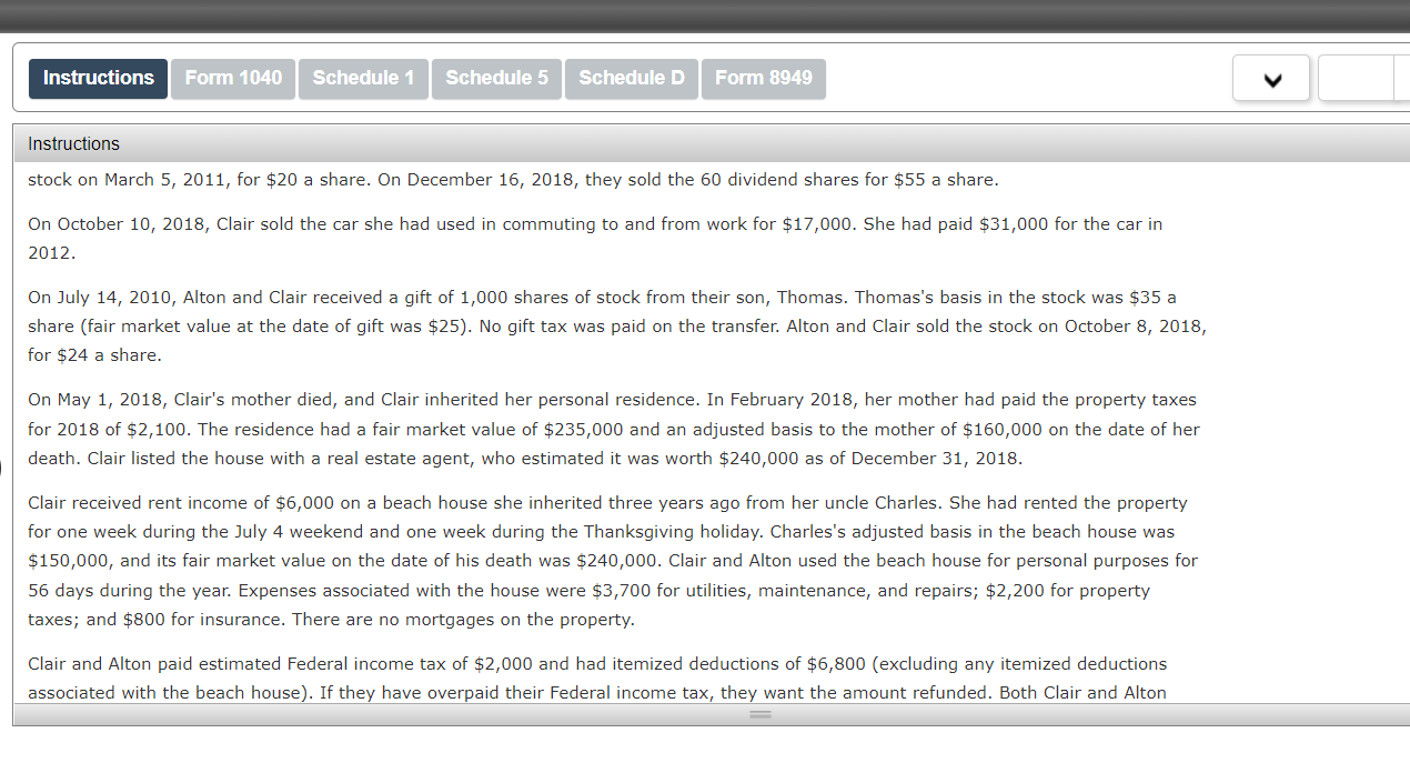 Instructions Form 1040 Schedule 1 Schedule 5 Schedule D Form 8949 Instructions Stock On March 5 2011 For 20 A Share 1