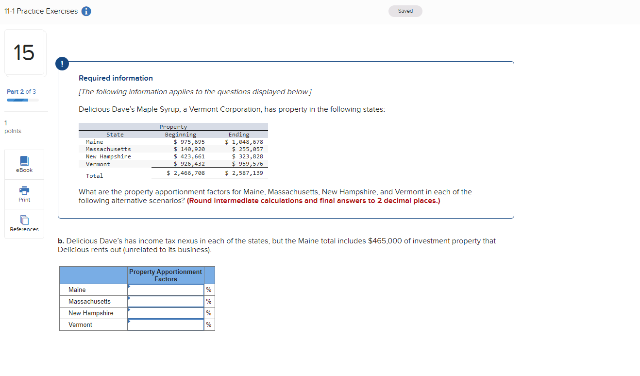 11 1 Practice Exercises I Saved 15 Required Information Part 2 Of 3 3 The Following Information Applies To The Question 1