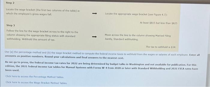 Example 4 3 To Compute The Tax Using The Percentage Method For Manual Payroll Systems With Forms W4 From 2020 Or Later U 2