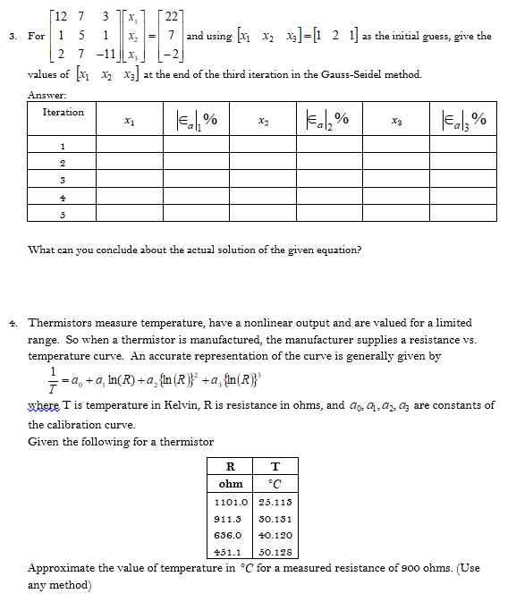 3 3 1 X 127 X 221 For 1 5 7 And Using X1 X2 Xz 1 2 1 As The Initial Guess Give The 2 7 11 X Values Of X1 X3 X3 1