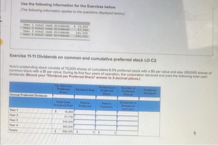 Use The Following Information For The Exercises Below The Following Information Applies To The Questions Displayed Belo 1