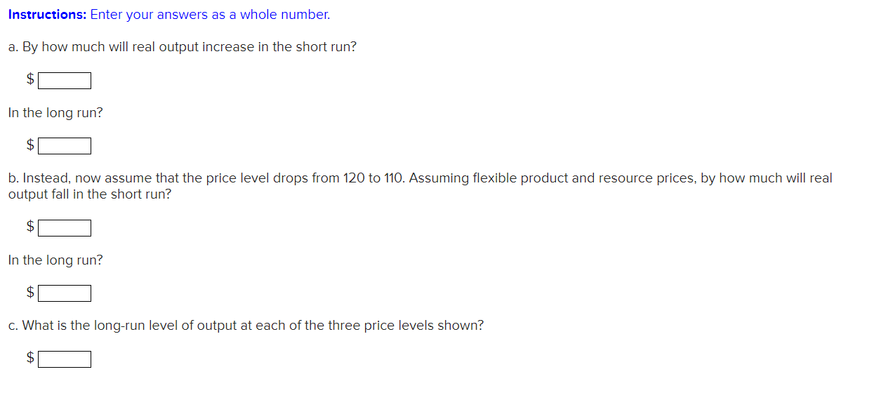 Use The Figure To Answer The Following Questions Assume That The Economy Initially Is Operating At Price Level 120 And 2