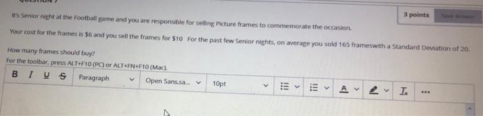 3 Points Ir Senior Night At The Football Game And You Are Responsible For Selling Picture Frames To Commemorate The Occa 1