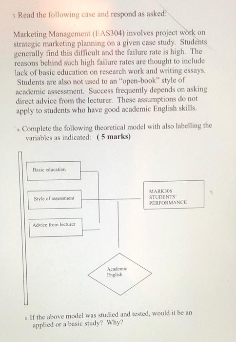 3 Read The Following Case And Respond As Asked Marketing Management Eas304 Involves Project Work On Strategic Market 1