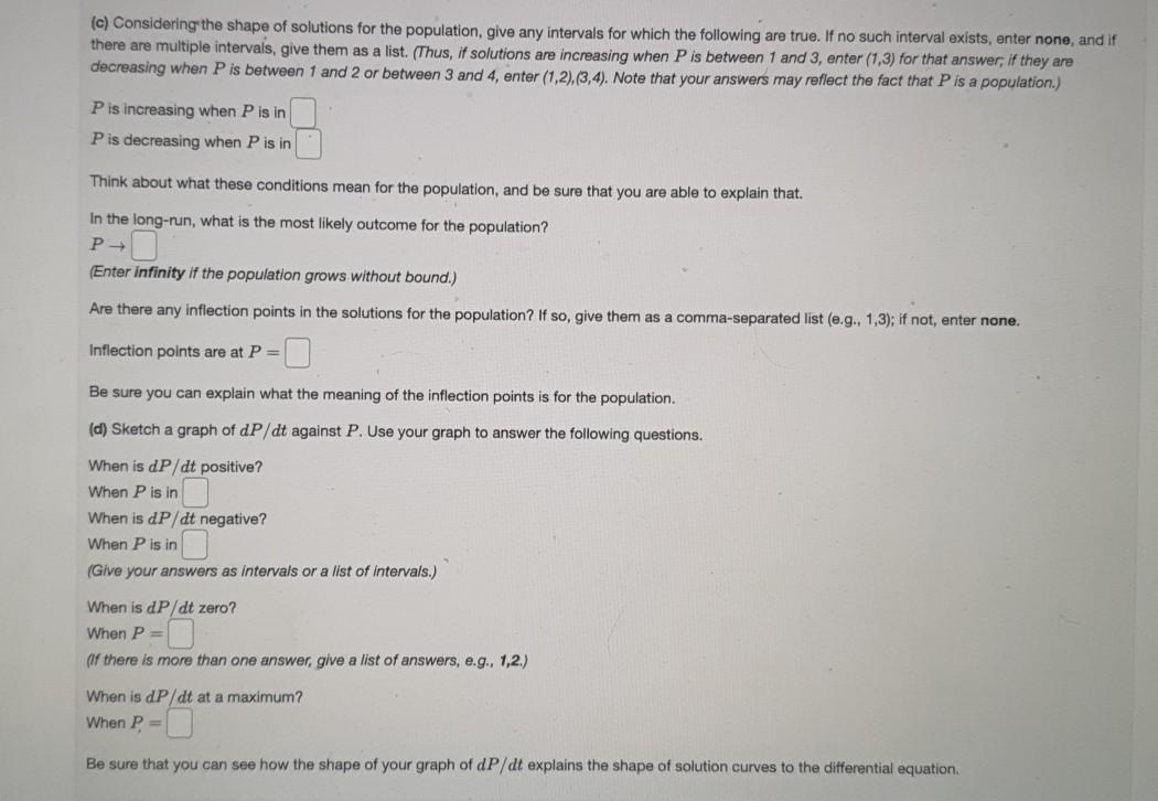 Section 2 5 Population Dynamics Problem 1 1 Point The Slope Field For A Population P Modeled By Dp Dt 1 5p 3p2 Is 2