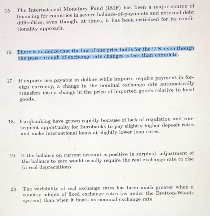 15 The International Monetary Fund Imf Has Been A Major Source Of Financing For Countries In Severe Balance Of Paymen 1