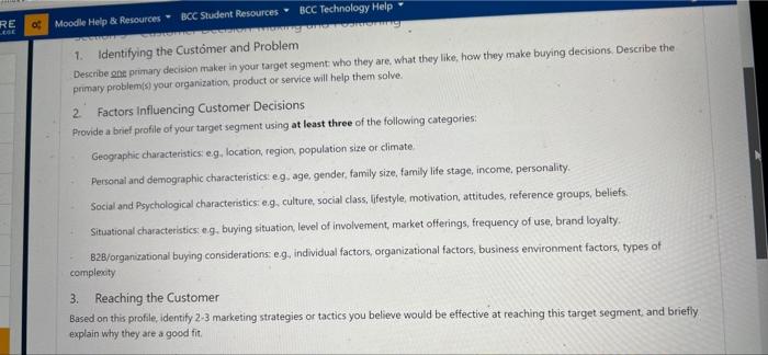 Re 0 Moodle Help Resources Bcc Student Resources Bcc Technology Help Coro 1 Identifying The Customer And Problem De 1