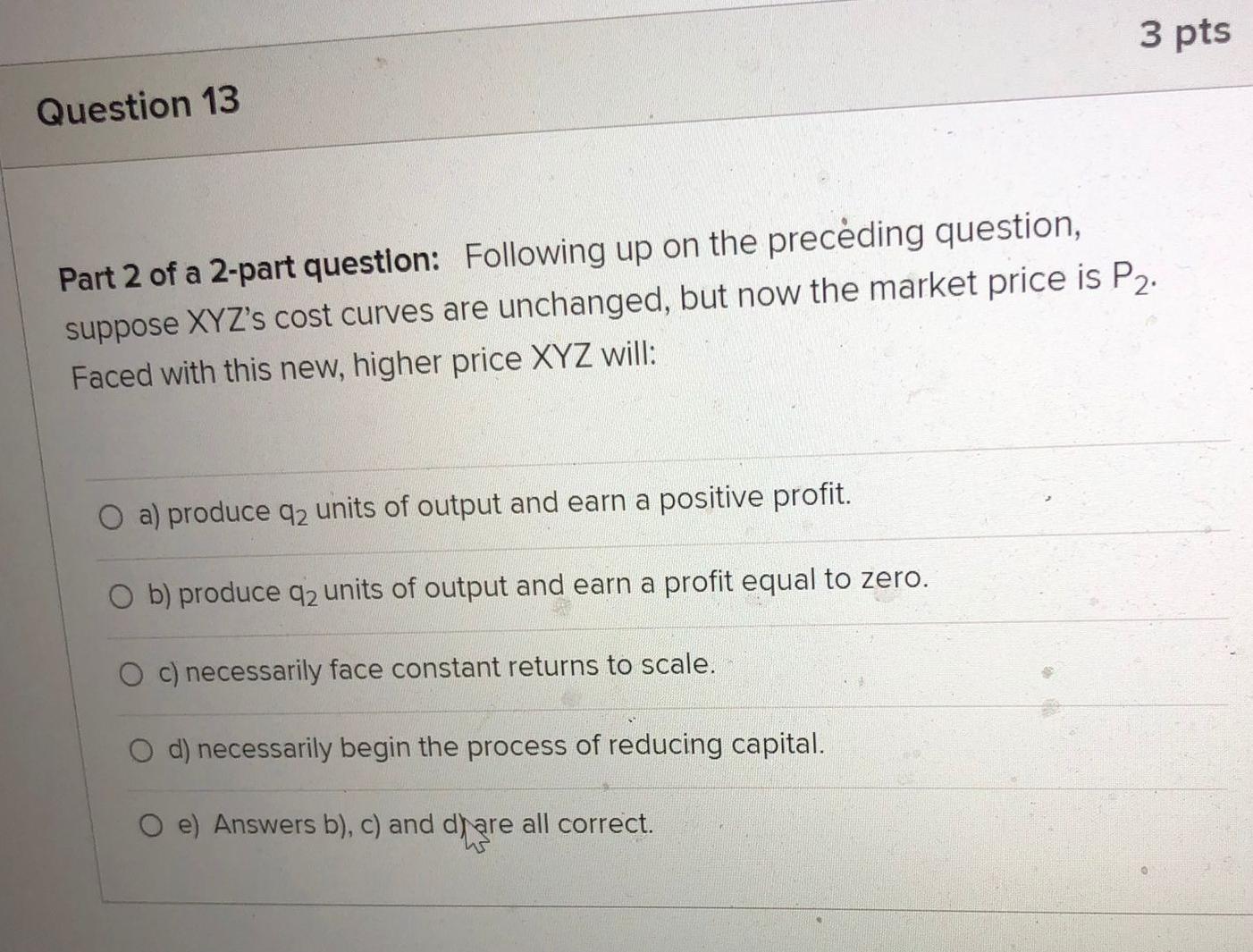 3 Pes Question 12 Part 1 Of A 2 Part Question The Xyz Gadget Company Currently Faces The Following Short Run Marginal C 3