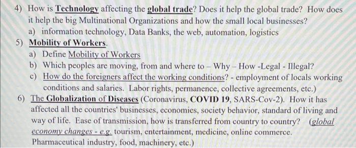 4 How Is Technology Affecting The Global Trade Does It Help The Global Trade How Does It Help The Big Multinational O 1