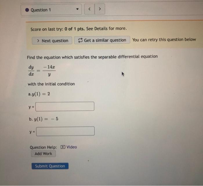 Question 1 Score On Last Try 0 Of 1 Pts See Details For More Next Question Get A Similar Question You Can Retry T 1