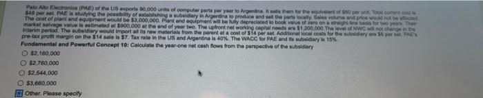 Palo Alto Electronice Pa Of The Us Expert 00 000 Units Of Computer Parts Per Year To Argentina Item For The Event Of P 1