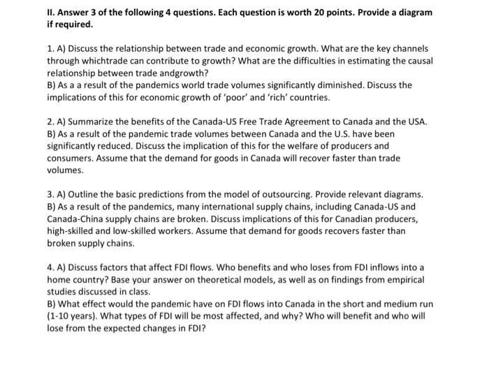 Ii Answer 3 Of The Following 4 Questions Each Question Is Worth 20 Points Provide A Diagram If Required 1 A Discus 1