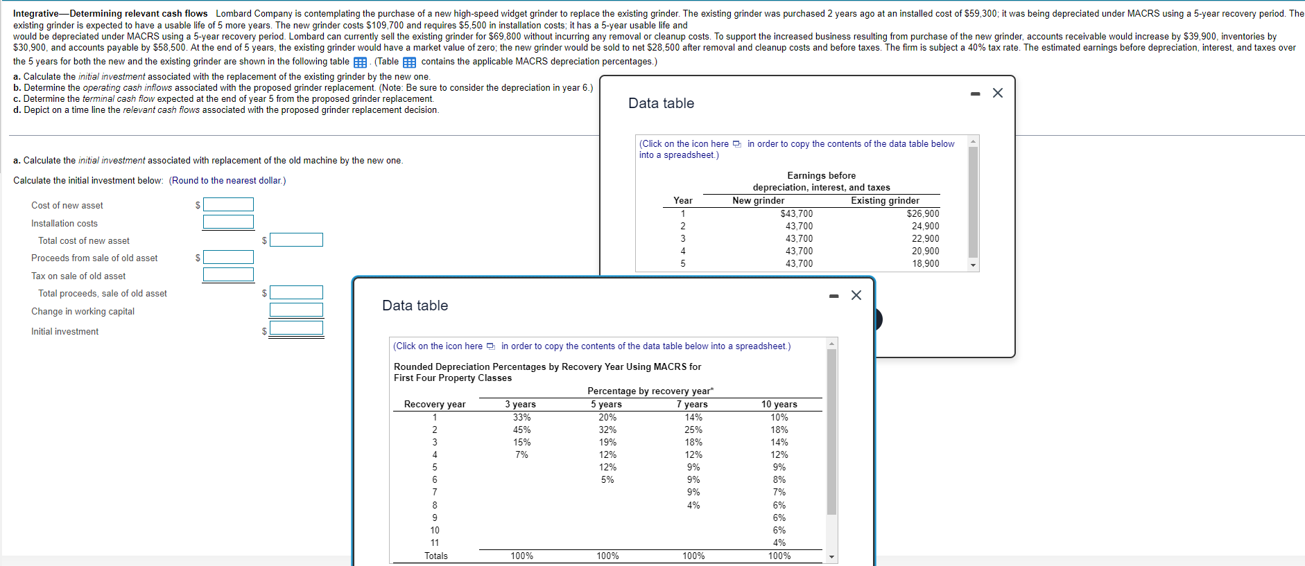 Integrative Determining Relevant Cash Flows Lombard Company Is Contemplating The Purchase Of A New High Speed Widget Gri 1