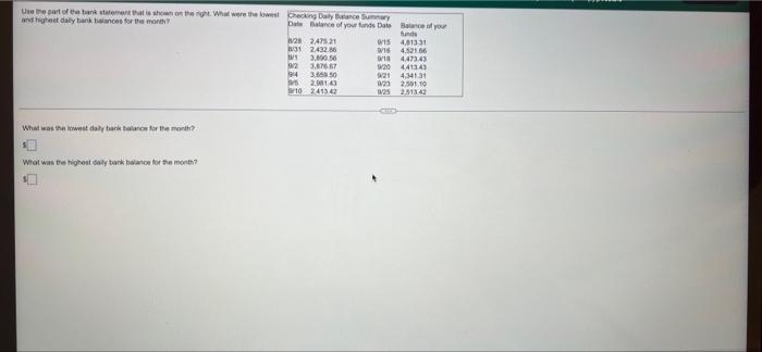 Uwe Re Sort Of The Bank Tentatie Scan On The What Were The Best Checking Day Balance Summary And Highest Dalyhankwances 1