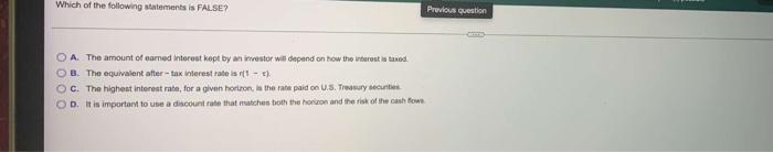 Previous Question Use The Table For The Question S Below Consider The Following Yields To Maturity On Various One Year 3