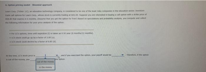 4 Option Pricing Model Lineal Approach La Cor Ticker Antion Technology Company Is Considered To Be One Of The Last Y C 1
