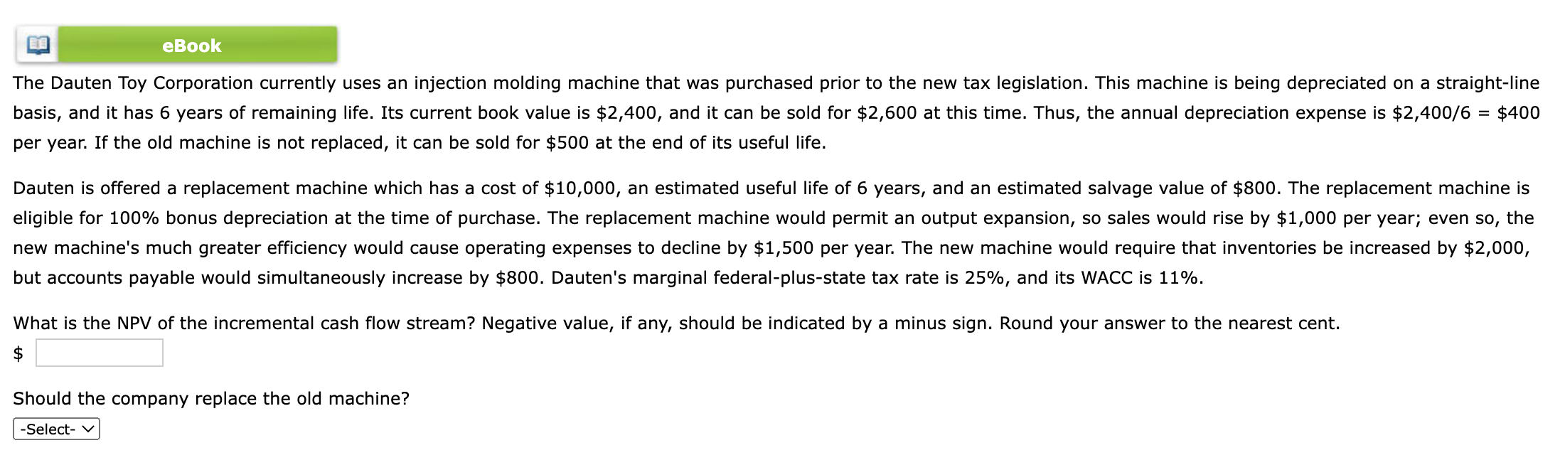 Ebook The Dauten Toy Corporation Currently Uses An Injection Molding Machine That Was Purchased Prior To The New Tax Leg 1