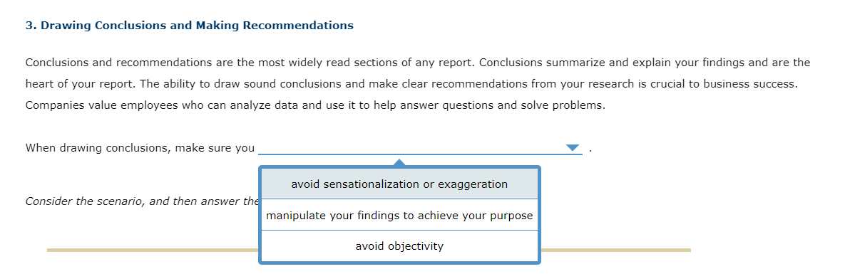 3 Drawing Conclusions And Making Recommendations Conclusions And Recommendations Are The Most Widely Read Sections Of A 1
