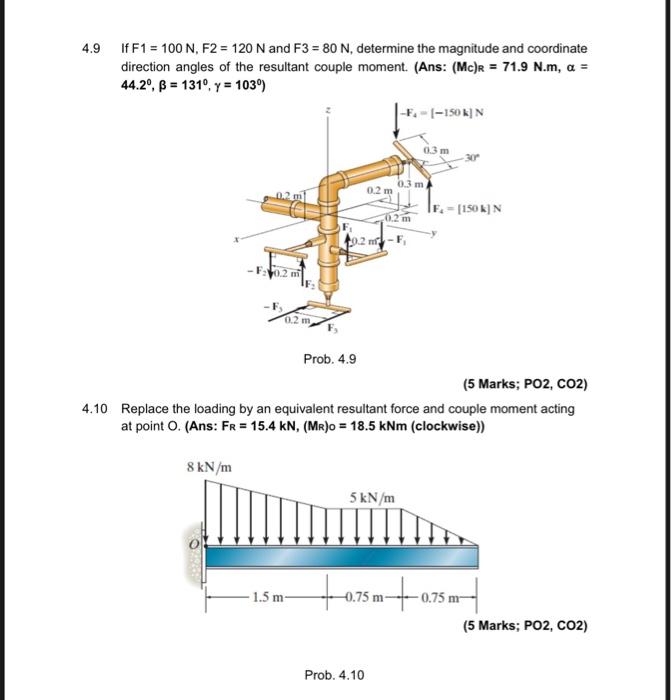 4 9 If F1 100 N F2 120 N And F3 80 N Determine The Magnitude And Coordinate Direction Angles Of The Resultant Co 1