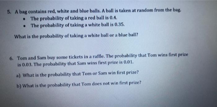 1 A Fish Is Taken At Random From A Tank The Probability That The Fish Is Black Is 2 5 What Is The Probability That Th 2