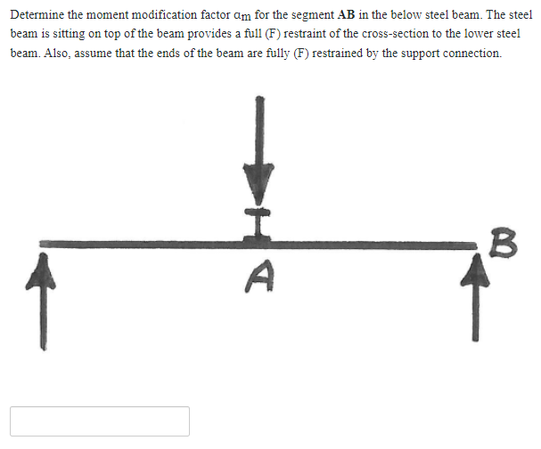 Determine The Moment Modification Factor Am For The Segment Ab In The Below Steel Beam The Steel Beam Is Sitting On Top 1