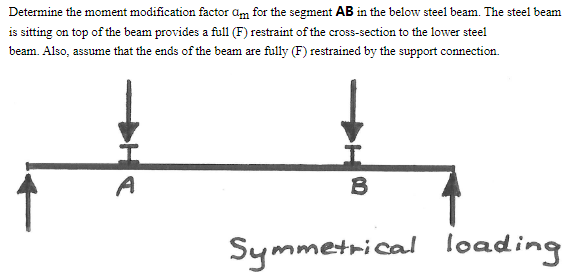 Determine The Moment Modification Factor Um For The Segment Ab In The Below Steel Beam The Steel Beam Is Sitting On Top 1