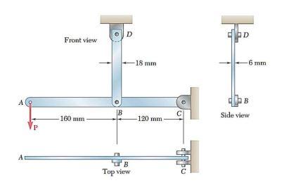 In The Steel Structure Shown A 6 Mm Diameter Pin Is Used At C And 10 Mm Diameter Pins Are Used At B And D The Ultimate 2
