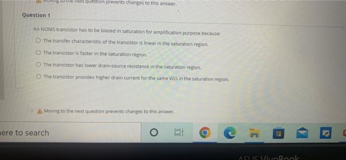 As We Next Question Prevents Changes To This Answer Question 1 An Noms Transistor Has To Be Based In Saturation For Amp 1