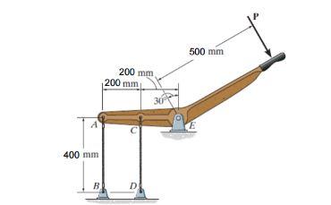 The Rigid Lever Arm Is Supported By Two Steel Wires Having The Same Diameter Of 4 Mm If A Force Of Pin Kn Is Applied To 2
