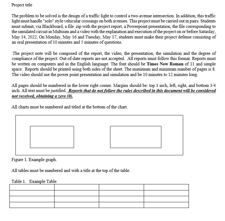 Project Title The Problem To Be Solved Is The Design Of A Traffic Light To Control A Two Avenue Intersection In Additio 1