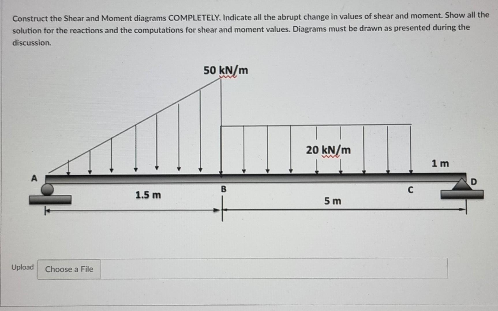 Construct The Shear And Moment Diagrams Completely Indicate All The Abrupt Change In Values Of Shear And Moment Show A 1