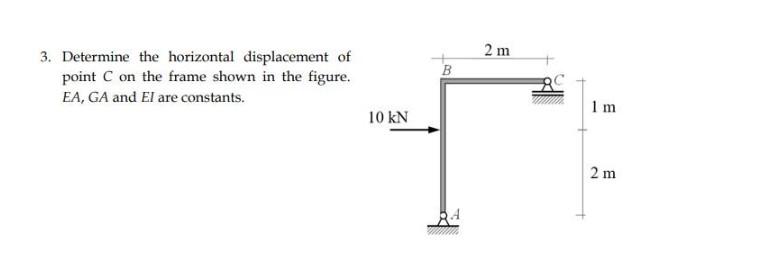 2 M B 3 Determine The Horizontal Displacement Of Point C On The Frame Shown In The Figure Ea Ga And El Are Constants 1