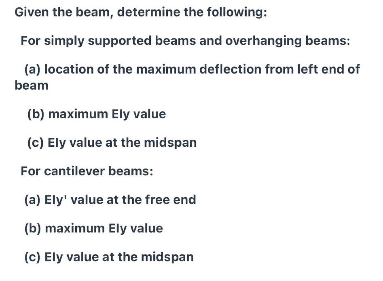 900 Lb 120 Lb Ft A C B 8 Ft 4 Ft Fig P4 30 Given The Beam Determine The Following For Simply Supported Beams And Ov 2