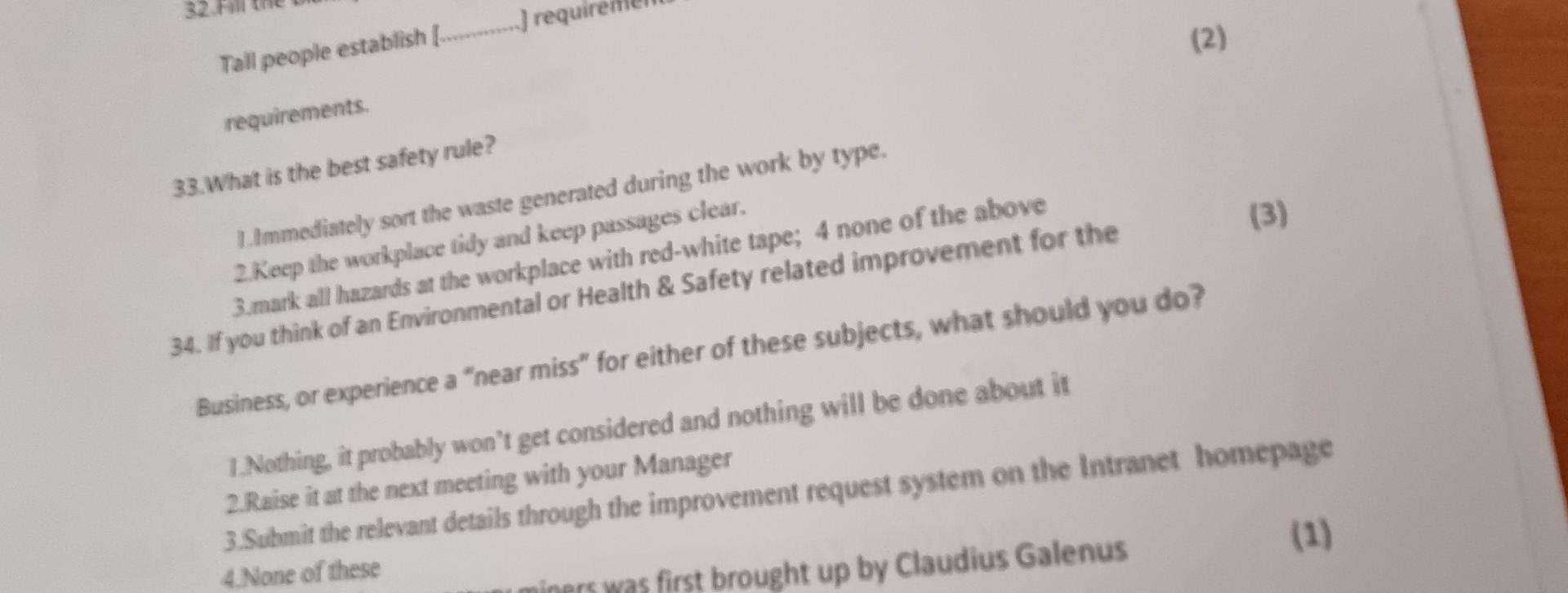 2 Tall People Establish Requi Requirements 3 33 What Is The Best Safety Rule L Immediately Sort The Waste Ge 1