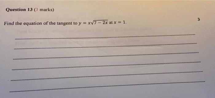 Question 12 3 Marks Prove The Following Identity 1 Tan2 X 1 Tan2 X 1 2 Sina X Question 13 3 Marks 3 Find The Eq 2