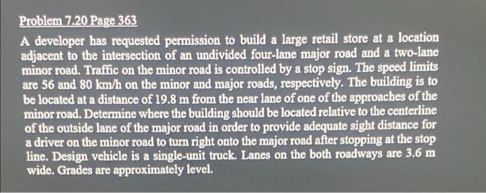 Problem 7 20 Page 363 A Developer Has Requested Permission To Build A Large Retail Store At A Location Adjacent To The I 1