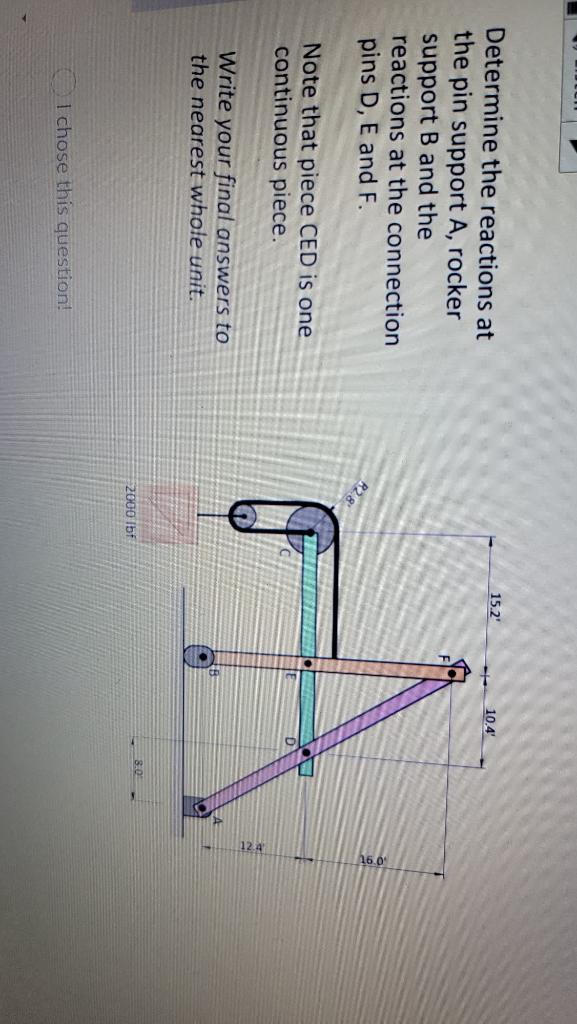 15 2 10 4 Determine The Reactions At The Pin Support A Rocker Support B And The Reactions At The Connection Pins D E A 1