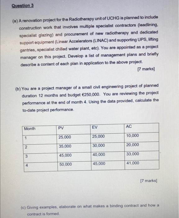 Question 3 A A Renovation Project For The Radiotherapy Unit Of Uchg Is Planned To Include Construction Work That Invol 1