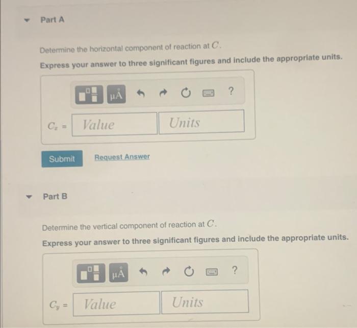 Fundamental Problem 6 22 Determine The Components Of Reaction At C Take That P 200 N Figure 1 Figure C1 Of 1 C 2 M B 2