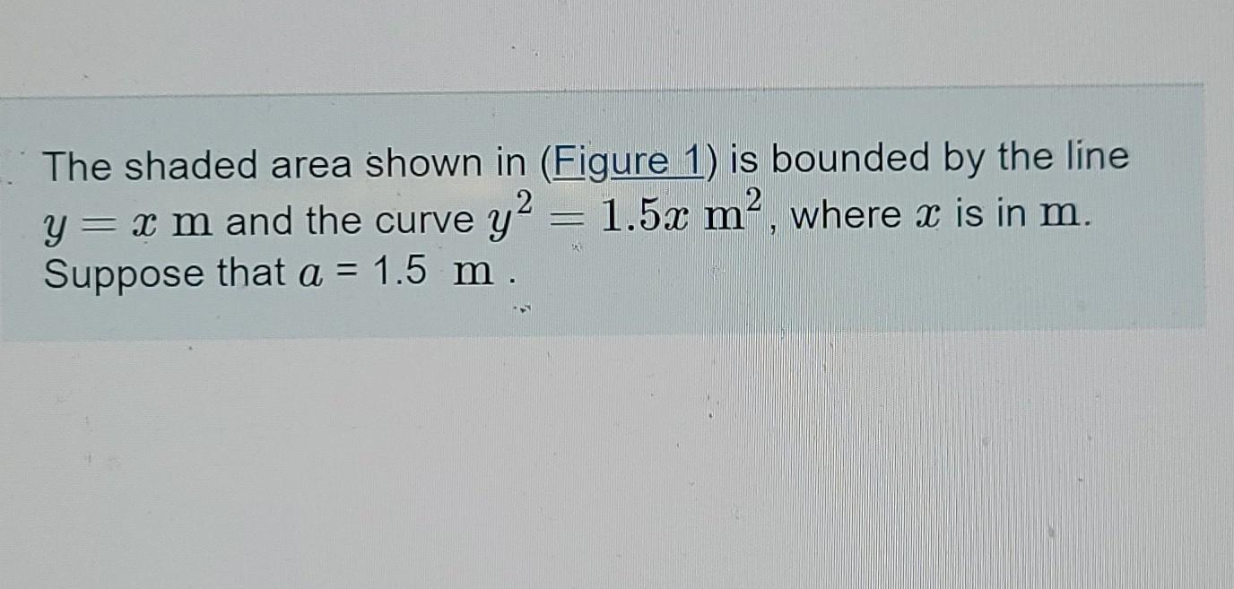 The Shaded Area Shown In Figure 1 Is Bounded By The Line 2 Y X M And The Curve Y 1 5x M2 Where X Is In M Suppose 1