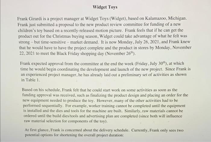 Widget Toys Frank Girardi Is A Project Manager At Widget Toys Widget Based On Kalamazoo Michigan Frank Just Submitt 2