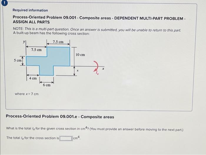 Required Information Process Oriented Problem 09 001 Composite Areas Dependent Multi Part Problem Assign All Parts 1