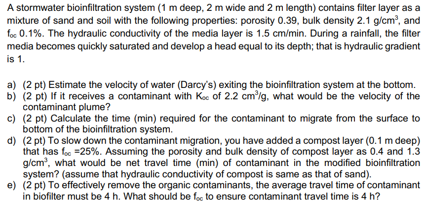A Stormwater Bioinfiltration System 1 M Deep 2 M Wide And 2 M Length Contains Filter Layer As A Mixture Of Sand And S 1