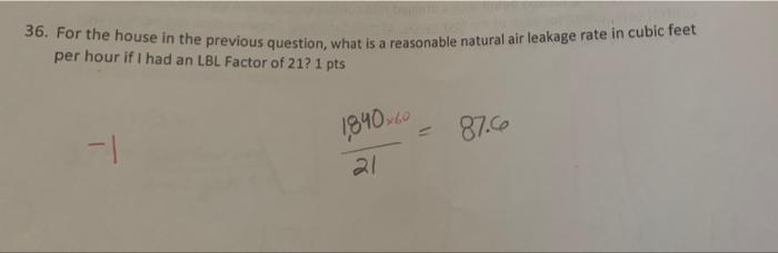35 Calculate The Ach 50 For The Following Building Documenting Any Assumptions Hint This Means There Is An Assumptio 2